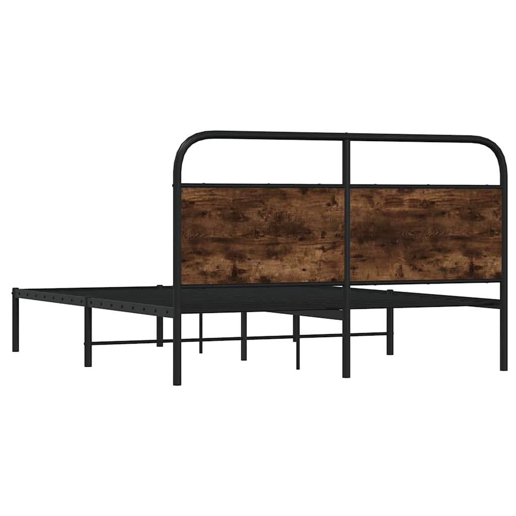 Sengeramme uten madrass røkt eik 150x200 cm konstruert tre