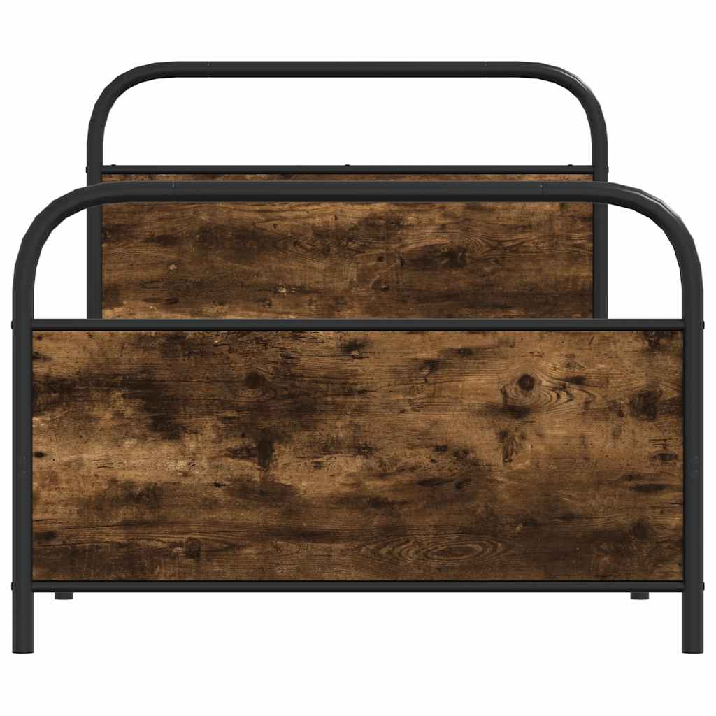 Sengeramme uten madrass røkt eik 100x190 cm konstruert tre