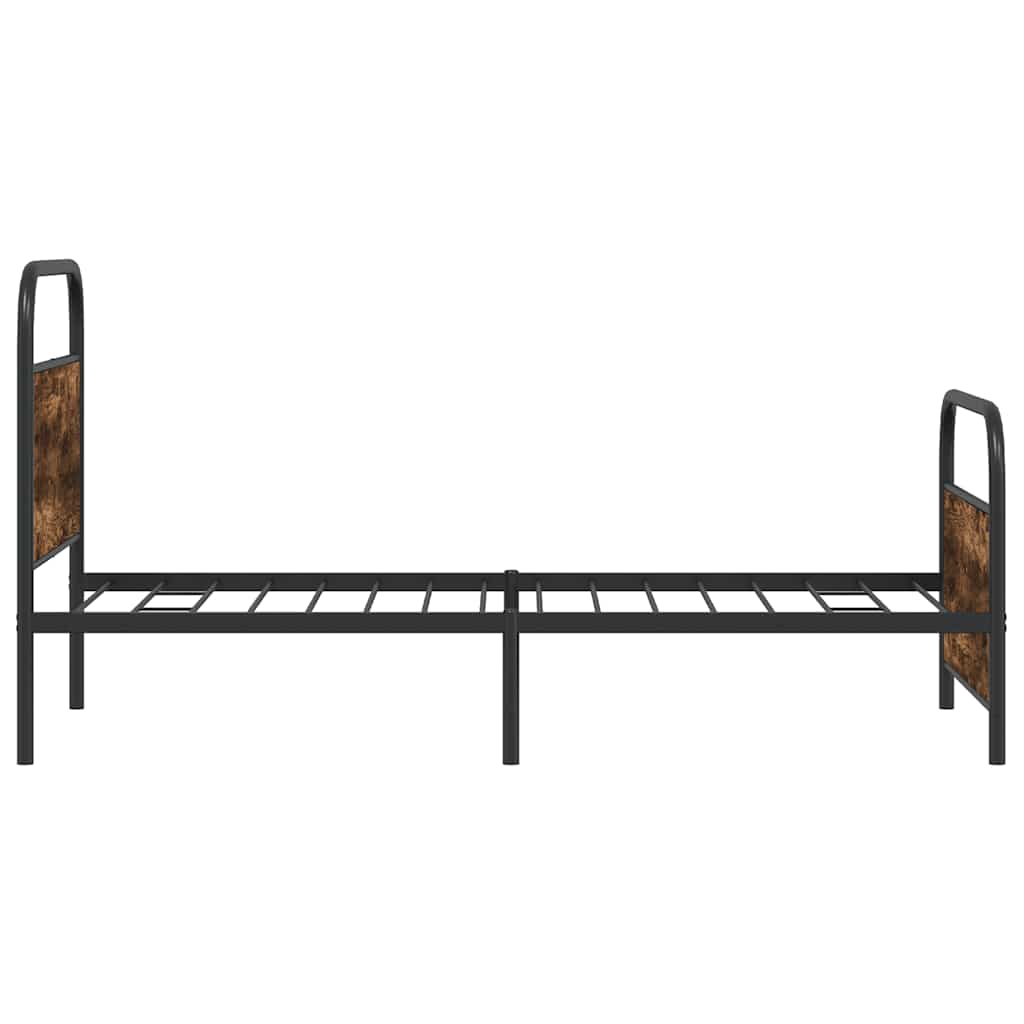 Sengeramme uten madrass røkt eik 100x200 cm konstruert tre