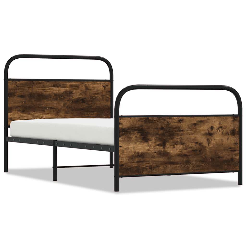 Sengeramme uten madrass røkt eik 107x203 cm konstruert tre