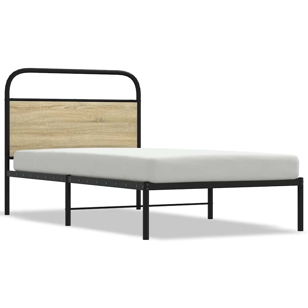 Sengeramme uten madrass sonoma eik 90x200 cm konstruert tre vidaXL