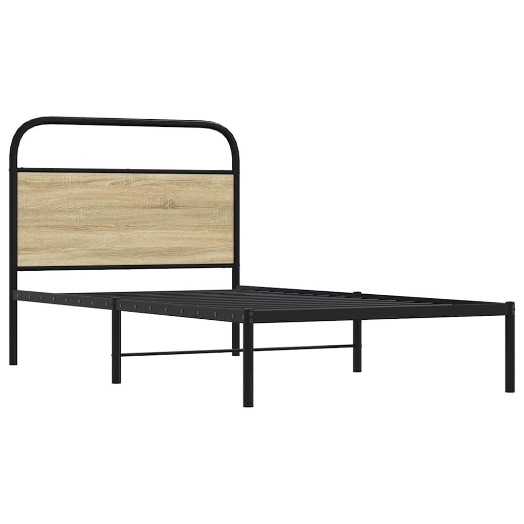 Sengeramme uten madrass sonoma eik 90x200 cm konstruert tre vidaXL