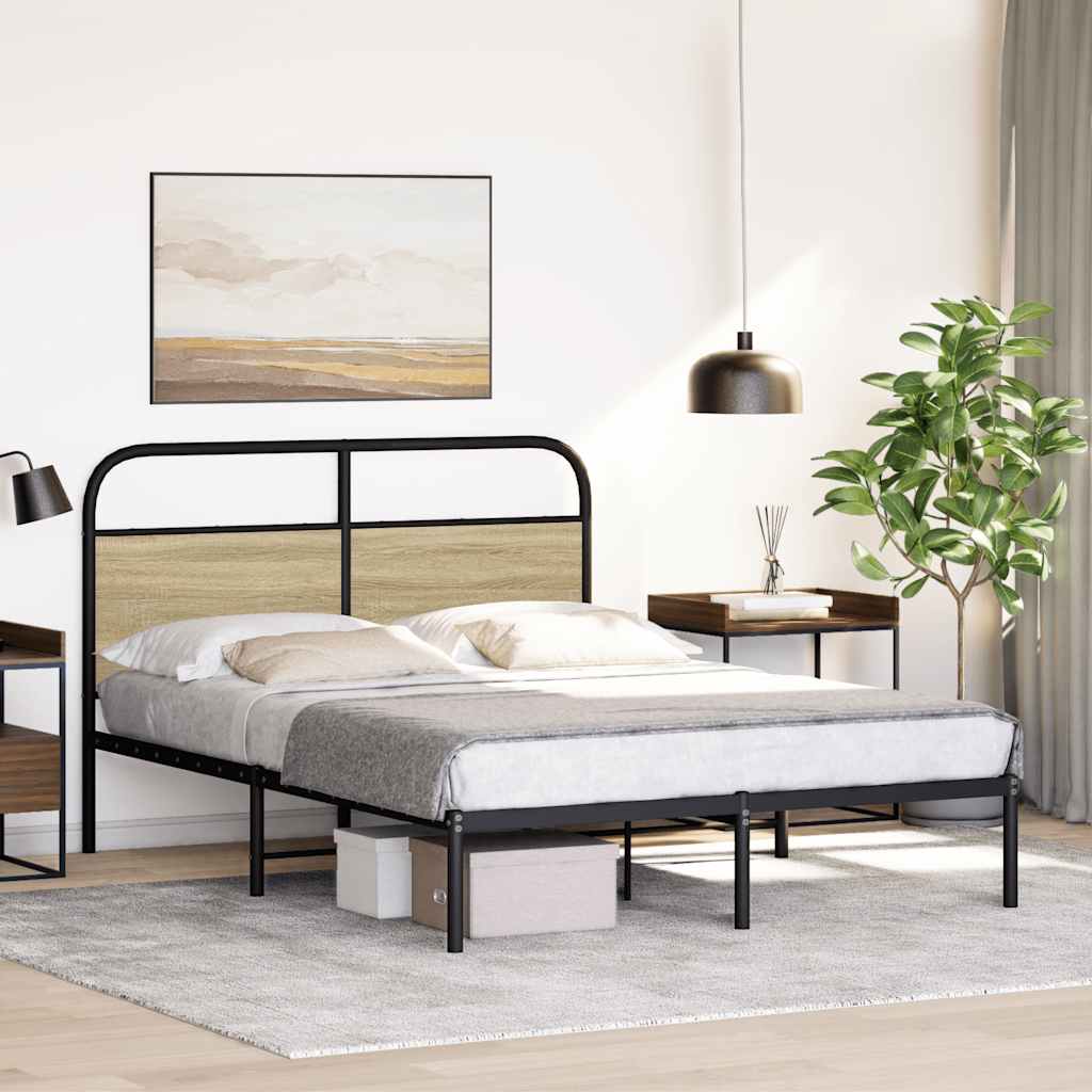 Sengeramme uten madrass sonoma eik 140x190 cm konstruert tre
