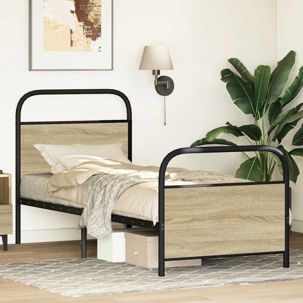 Sengeramme uten madrass sonoma eik 75x190 cm konstruert tre