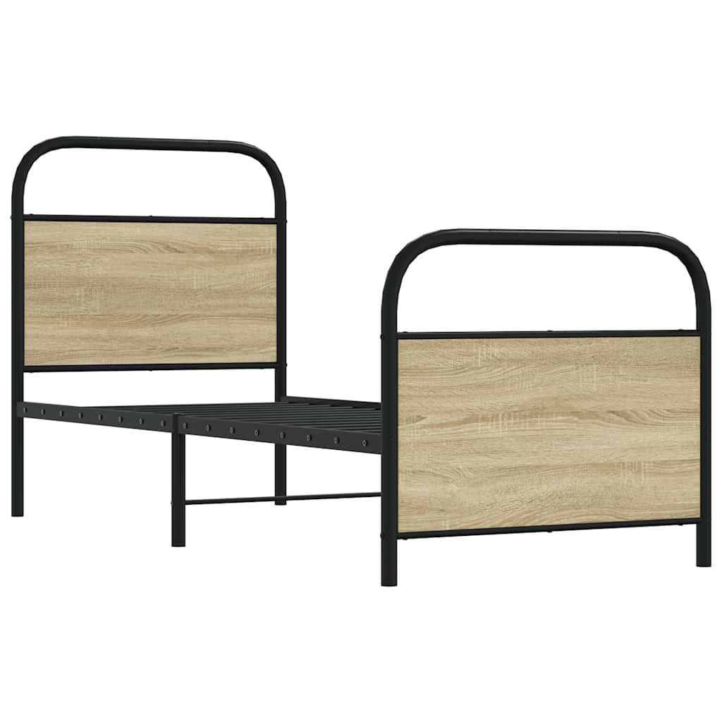 Sengeramme uten madrass sonoma eik 75x190 cm konstruert tre
