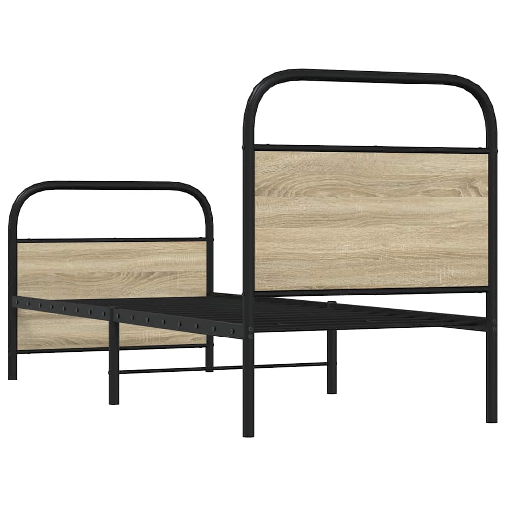 Sengeramme uten madrass sonoma eik 80x200 cm konstruert tre