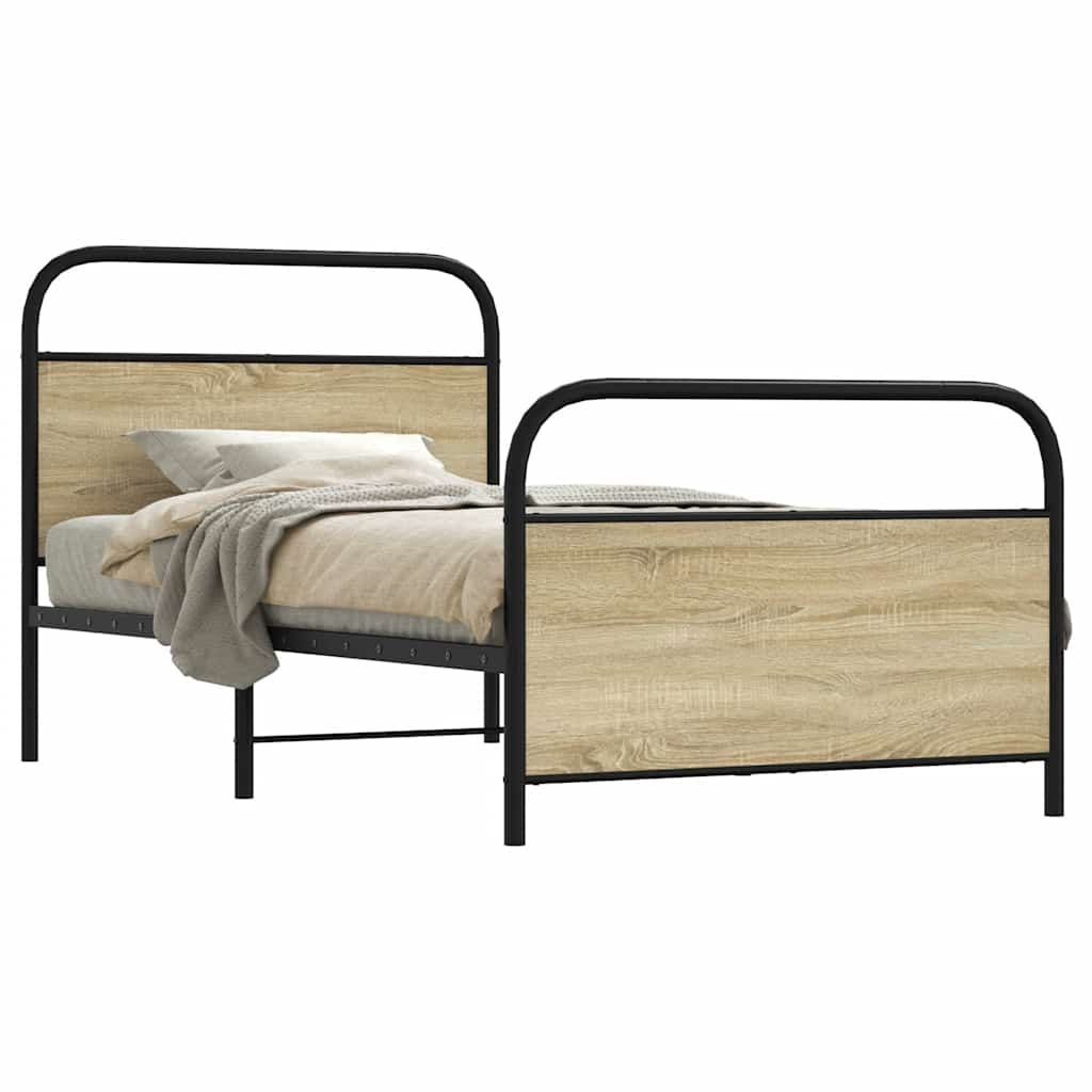 Sengeramme uten madrass sonoma eik 90x190 cm konstruert tre