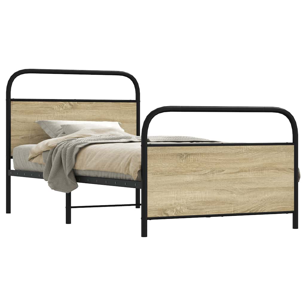 Sengeramme uten madrass sonoma eik 107x203 cm konstruert tre
