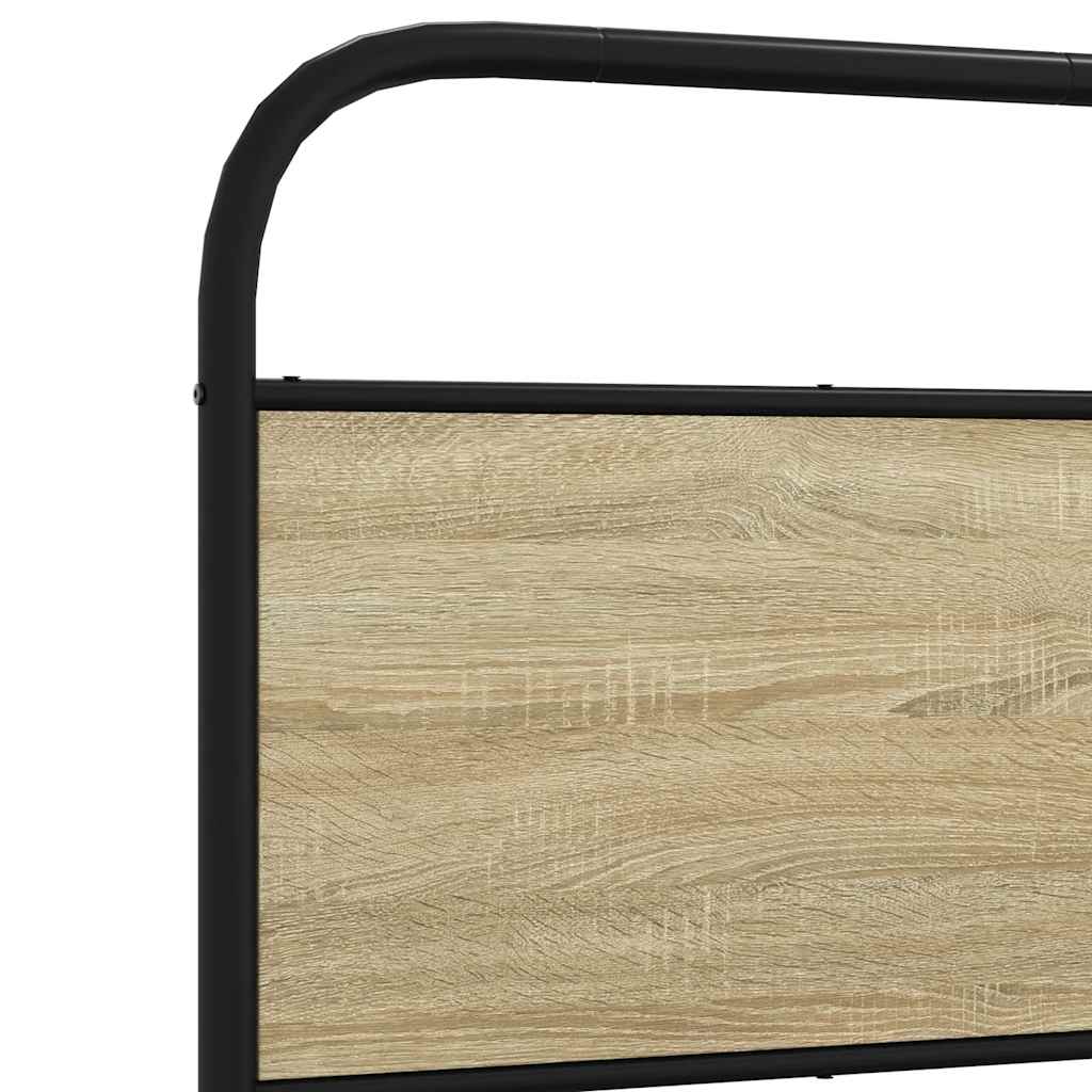 Utskiftbar sengegavl sonoma eik 75 cm stål og konstruert tre