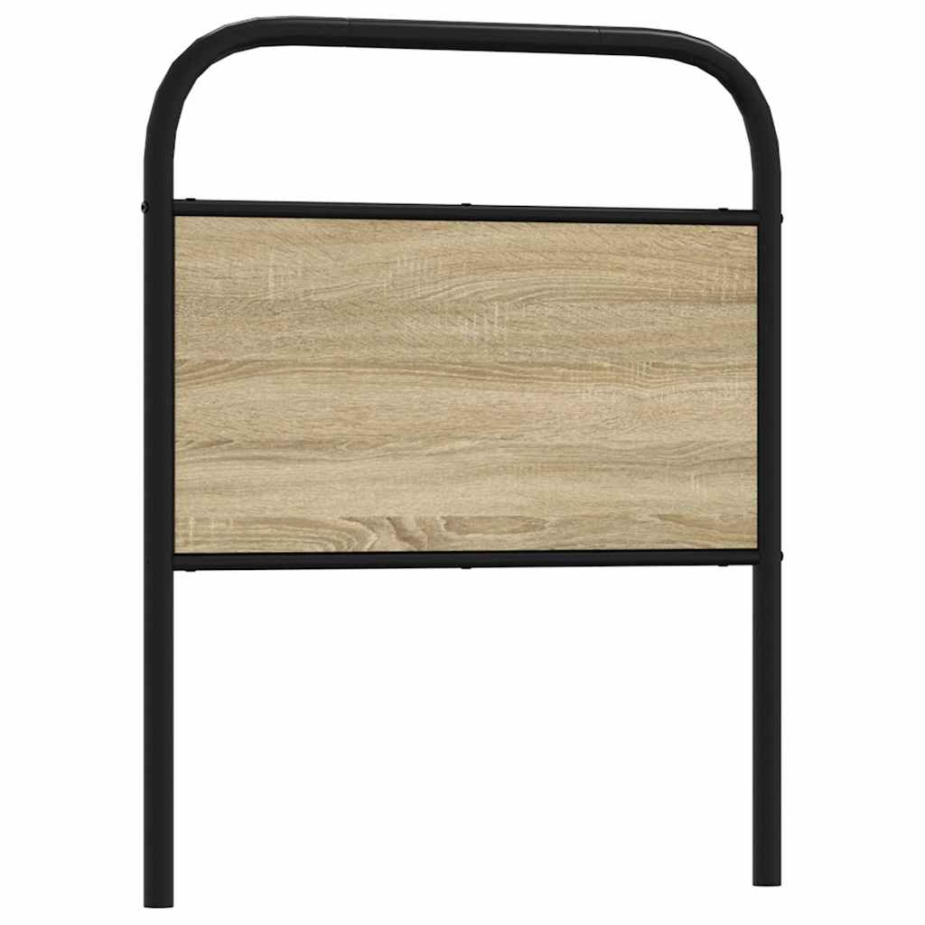 Utskiftbar sengegavl sonoma eik 80 cm stål og konstruert tre