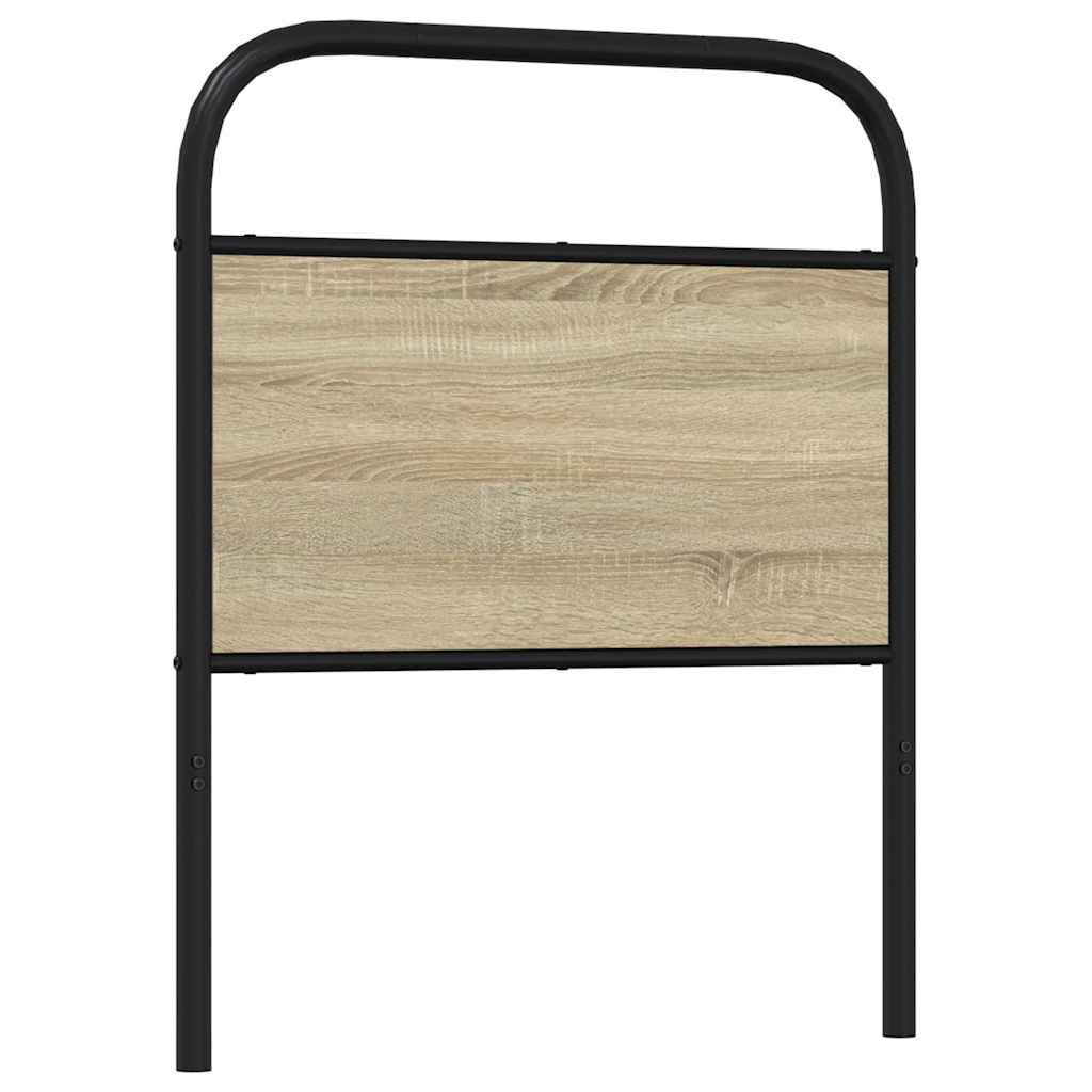 Utskiftbar sengegavl sonoma eik 80 cm stål og konstruert tre