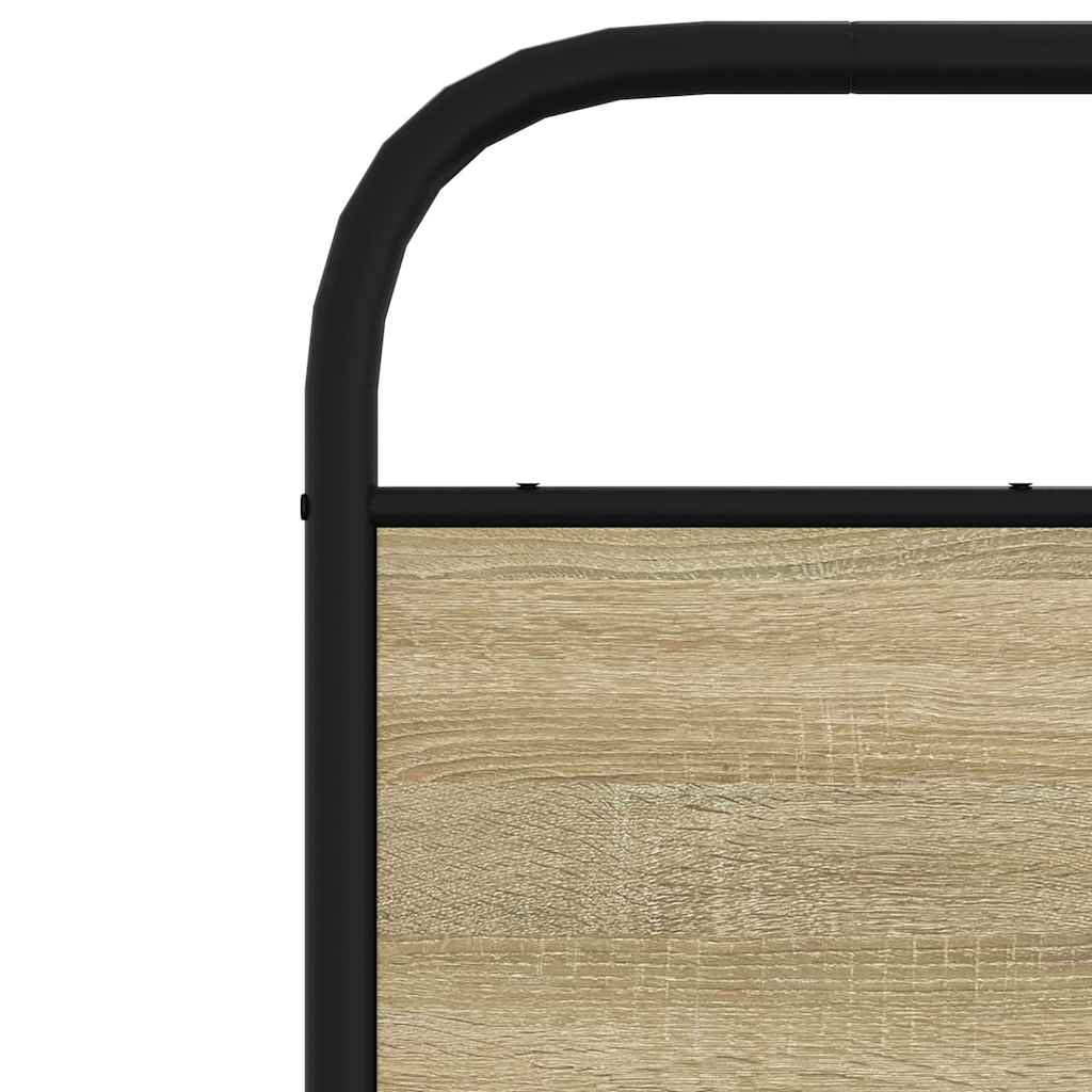 Utskiftbar sengegavl sonoma eik 120 cm stål og konstruert tre