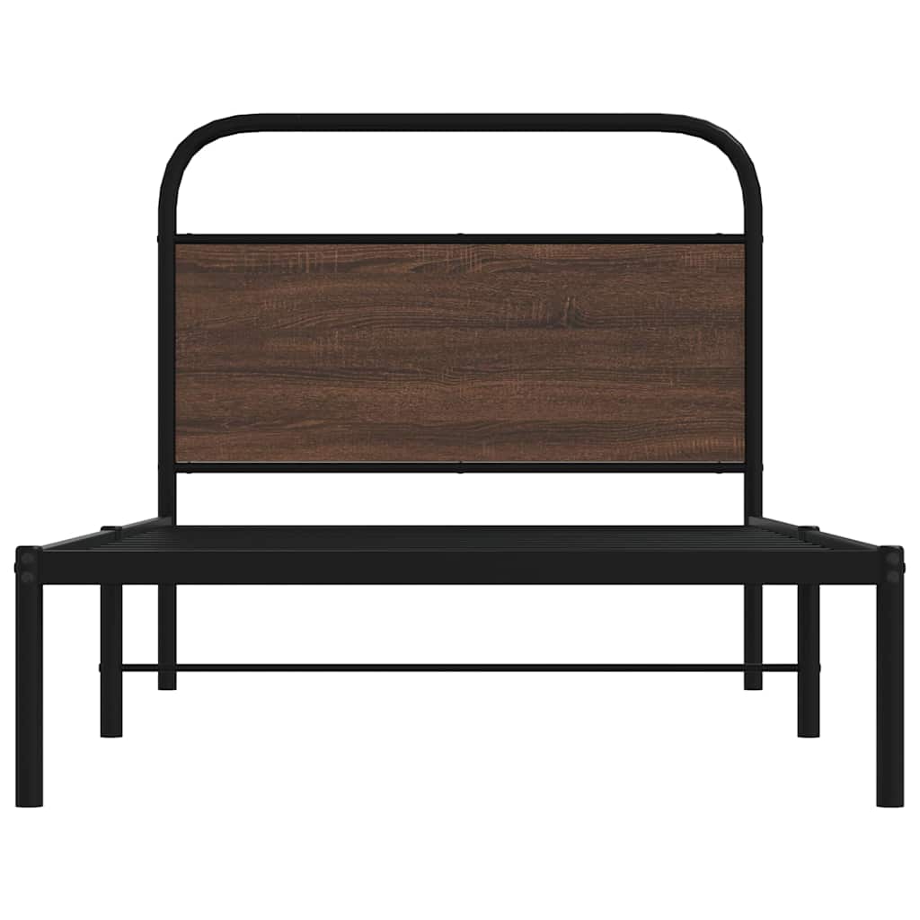 Sengeramme uten madrass brun eik 100x200 cm konstruert tre