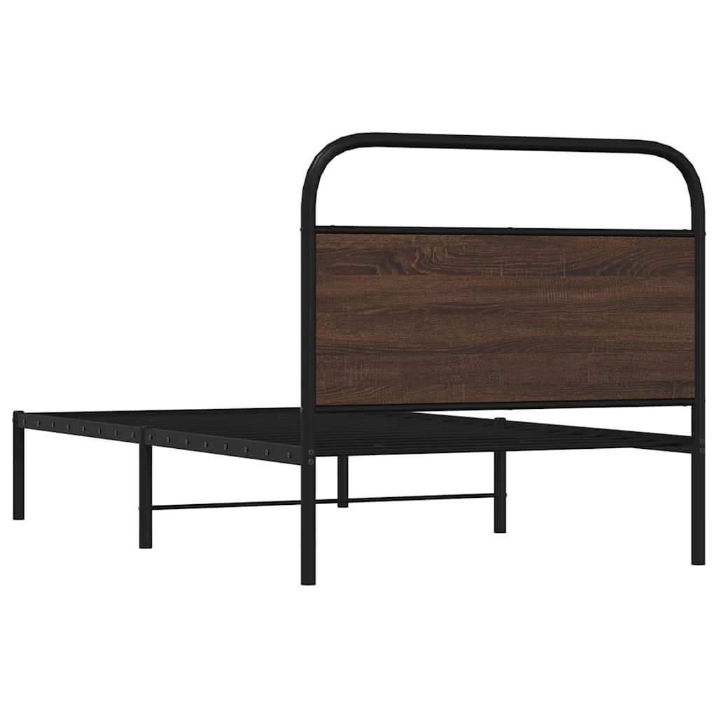 Sengeramme uten madrass brun eik 100x200 cm konstruert tre
