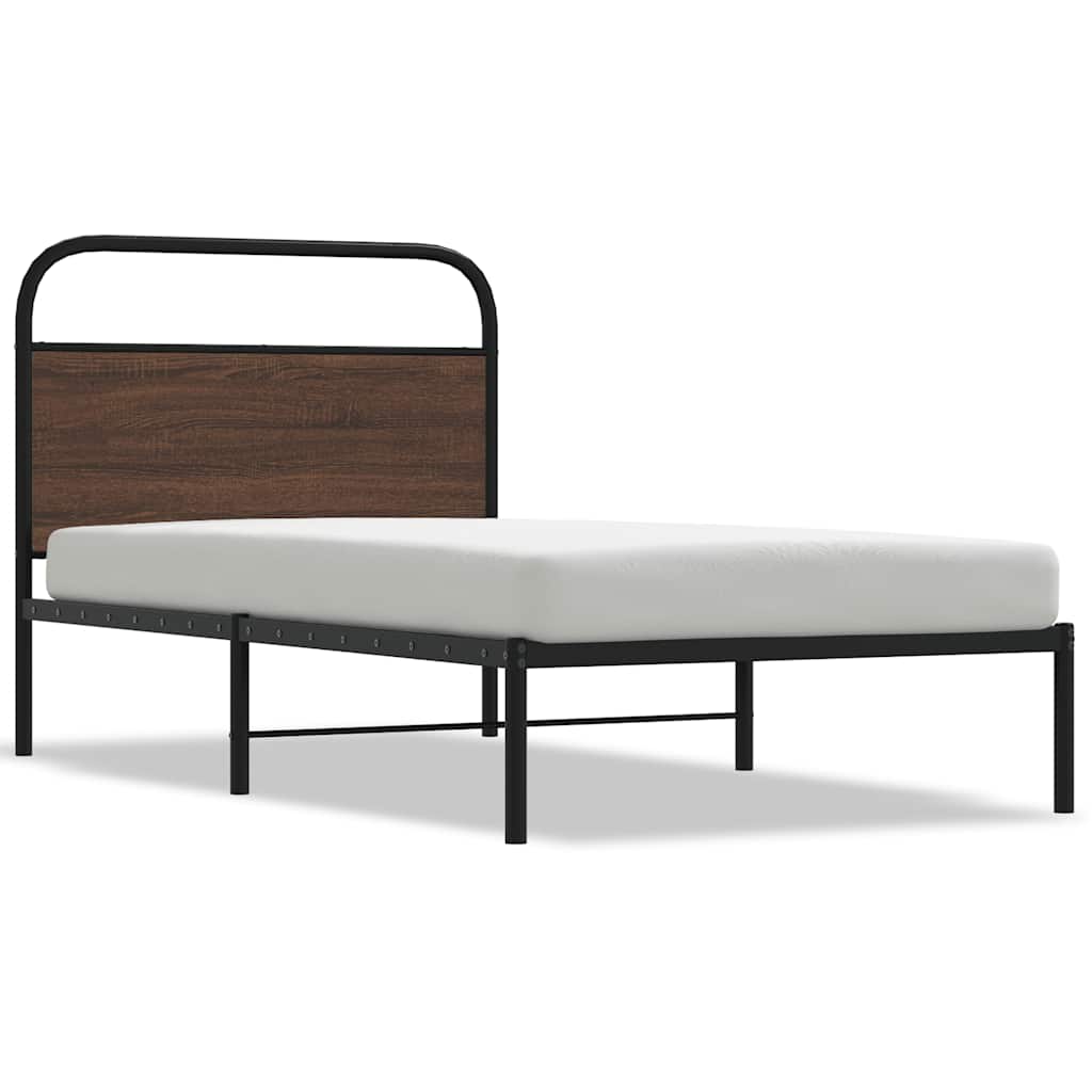 Sengeramme uten madrass brun eik 107x203 cm konstruert tre