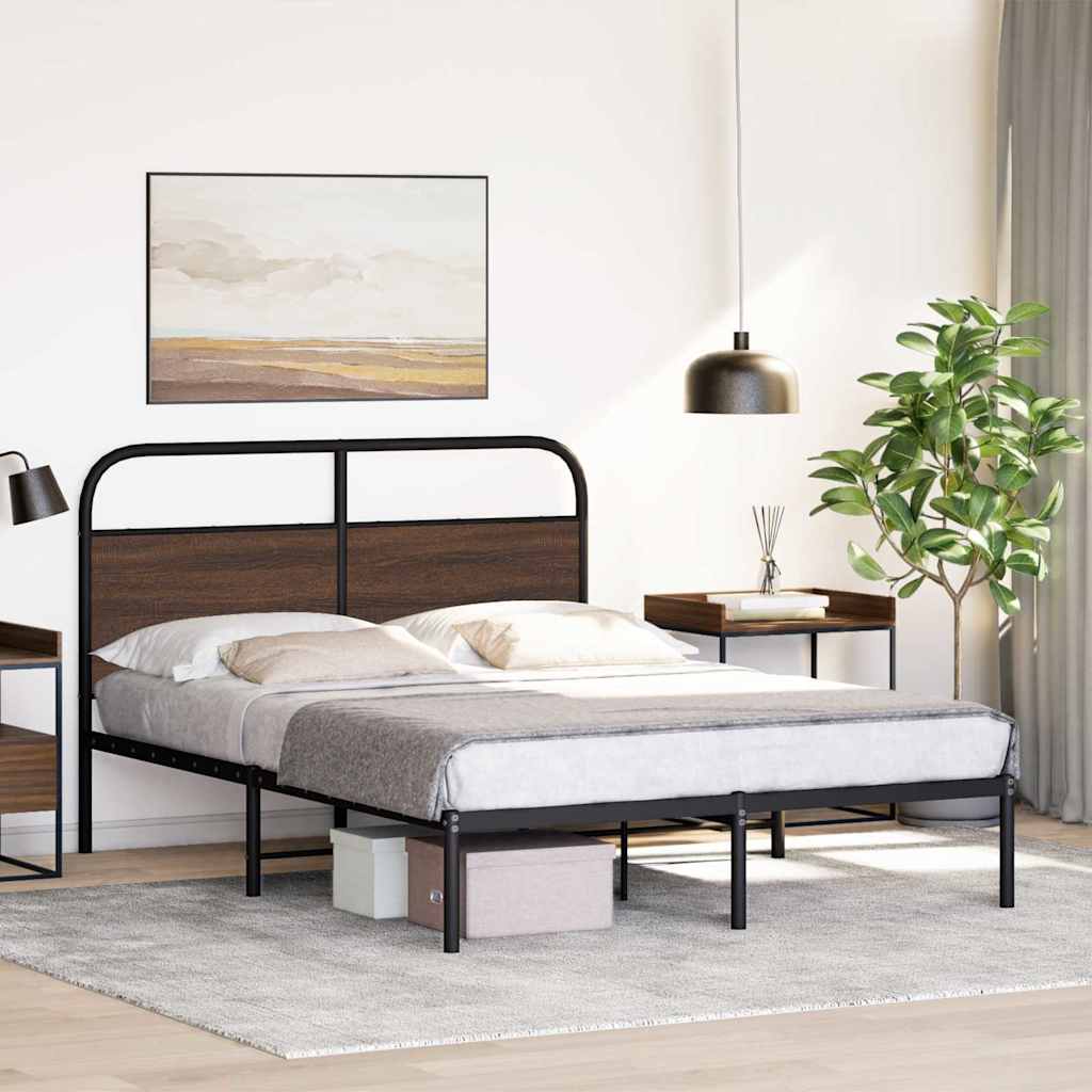 Sengeramme uten madrass brun eik 120x190 cm konstruert tre