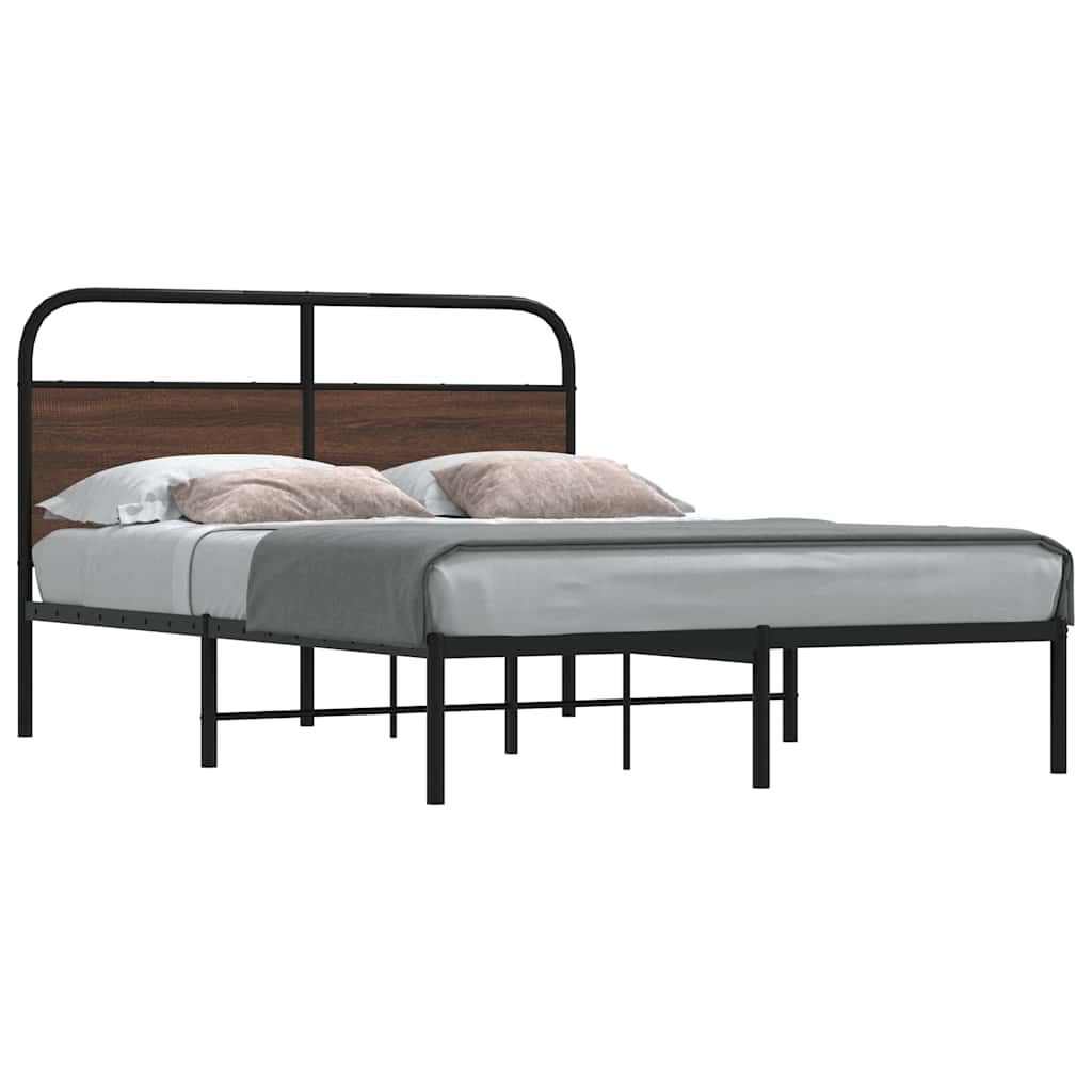 Sengeramme uten madrass brun eik 120x190 cm konstruert tre