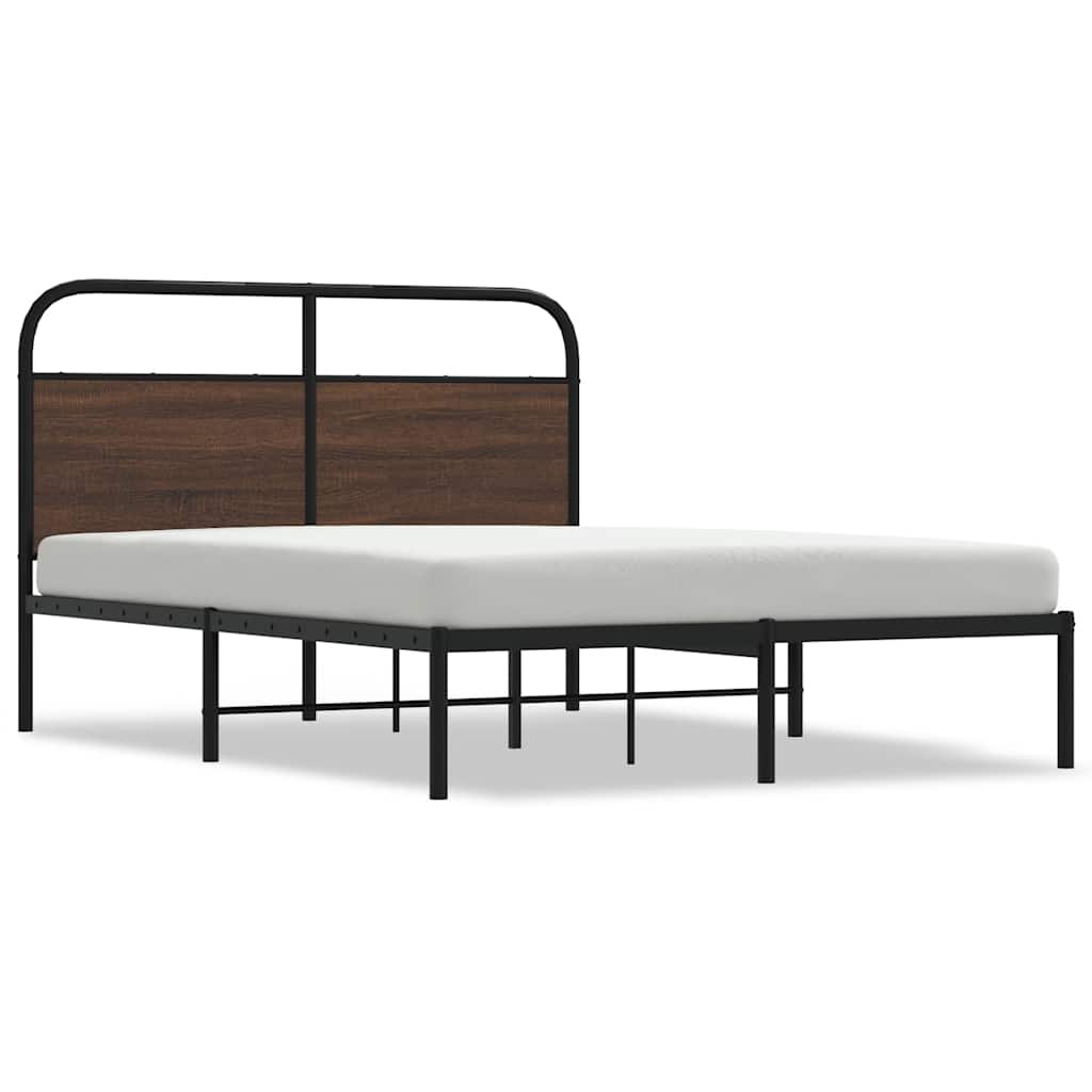 Sengeramme uten madrass brun eik 135x190 cm konstruert tre