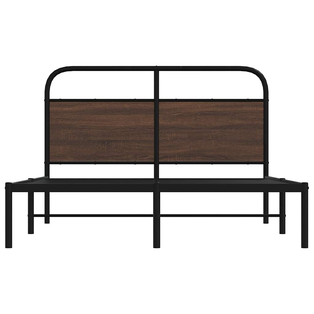 Sengeramme uten madrass brun eik 140x190 cm konstruert tre