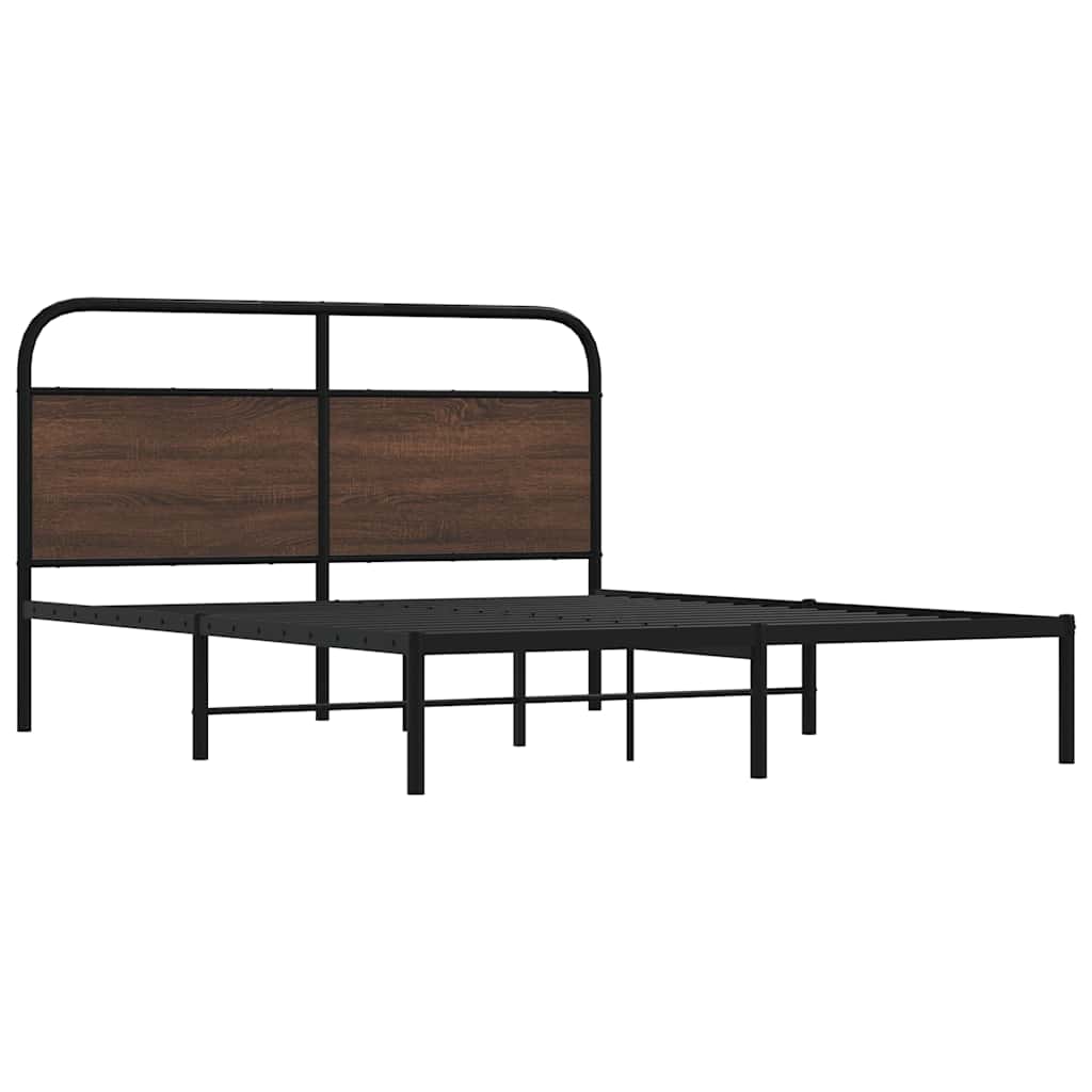 Sengeramme uten madrass brun eik 150x200 cm konstruert tre