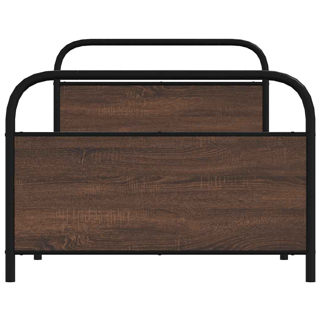 Sengeramme uten madrass brun eik 100x190 cm konstruert tre