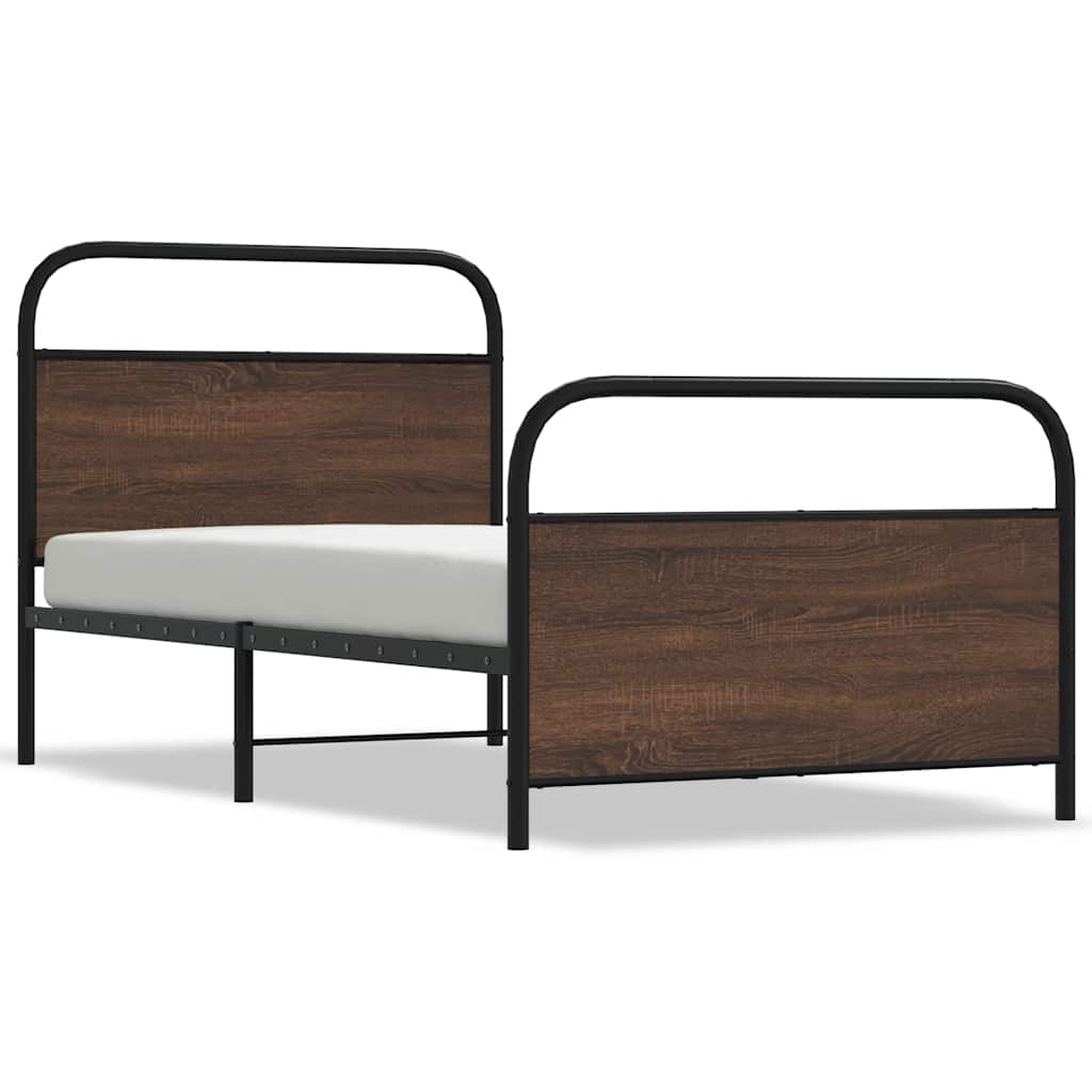 Sengeramme uten madrass brun eik 100x200 cm konstruert tre