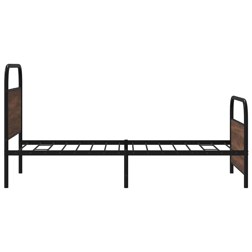 Sengeramme uten madrass brun eik 100x200 cm konstruert tre