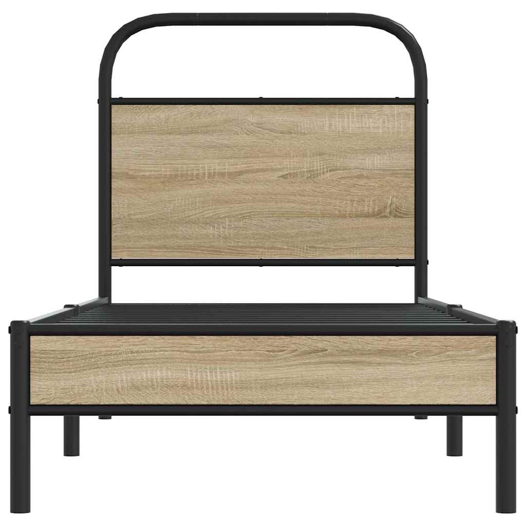 Sengeramme uten madrass røkt eik 75x190 cm konstruert tre