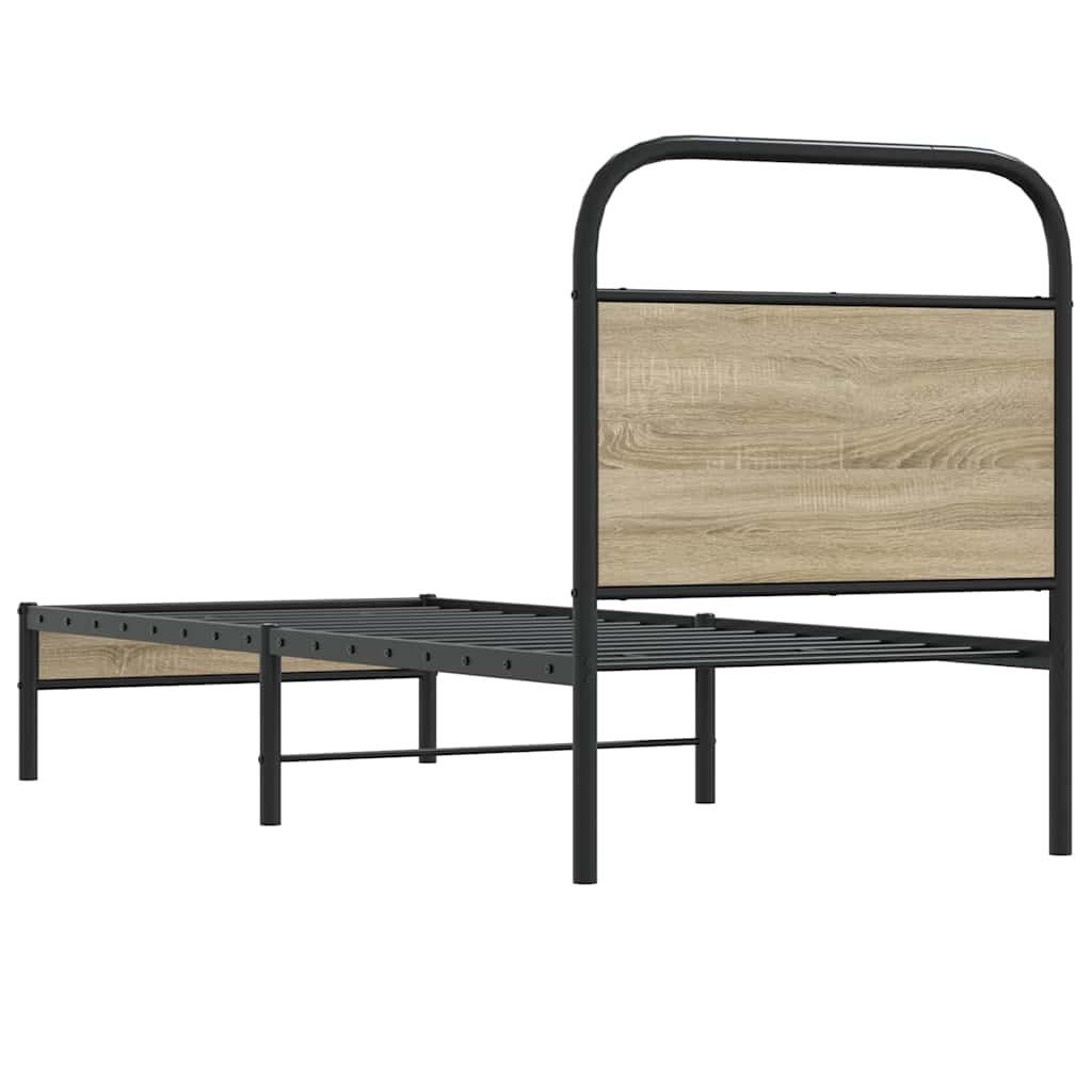 Sengeramme uten madrass røkt eik 80x200 cm konstruert tre