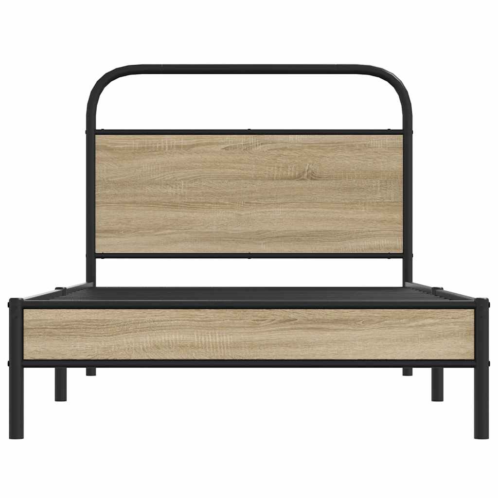 Sengeramme uten madrass røkt eik 107x203 cm konstruert tre