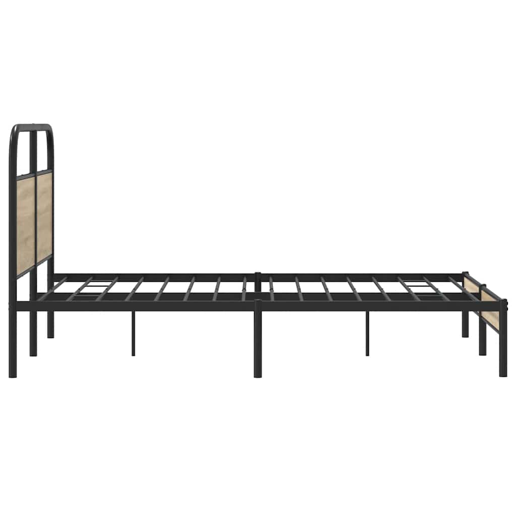 Sengeramme uten madrass røkt eik 120x190 cm konstruert tre