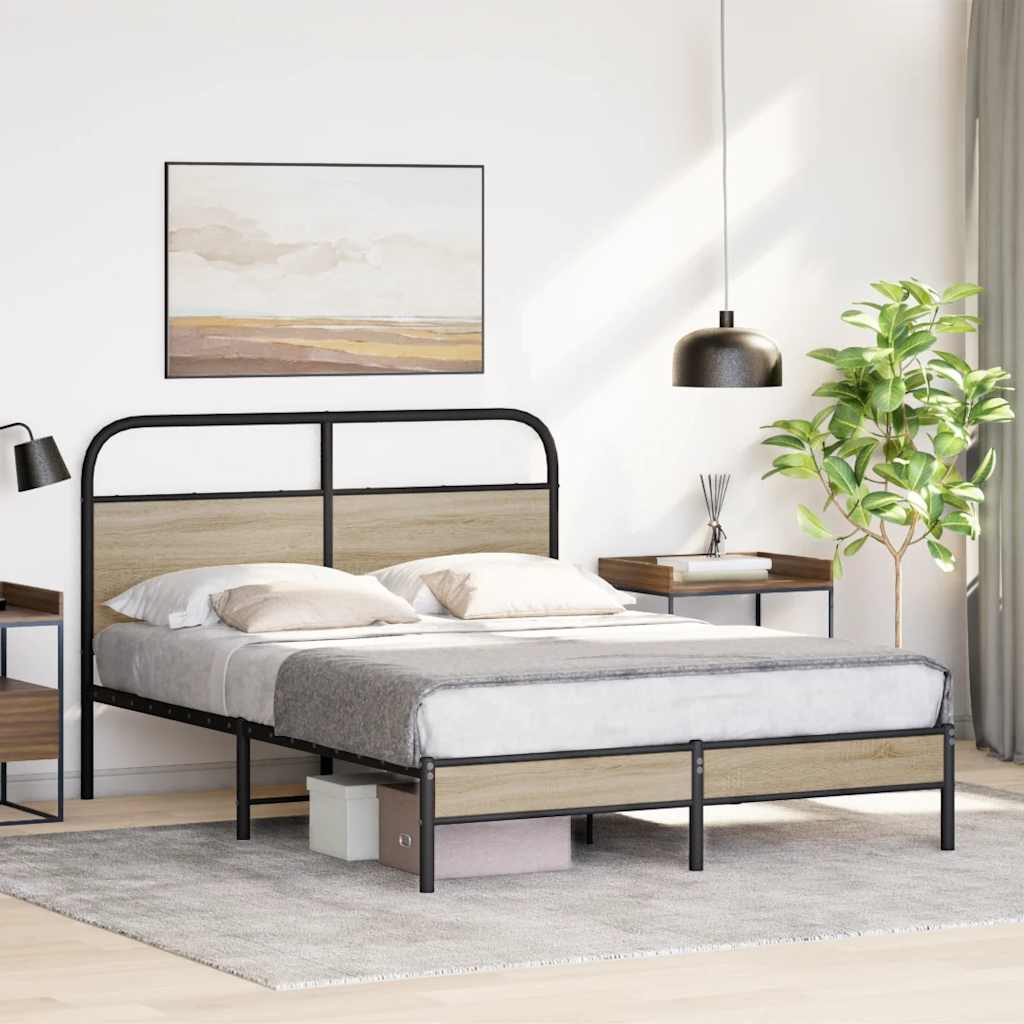 Sengeramme uten madrass røkt eik 120x200 cm konstruert tre