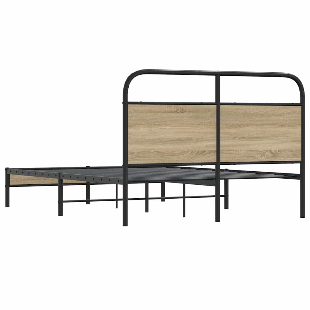 Sengeramme uten madrass røkt eik 135x190 cm konstruert tre