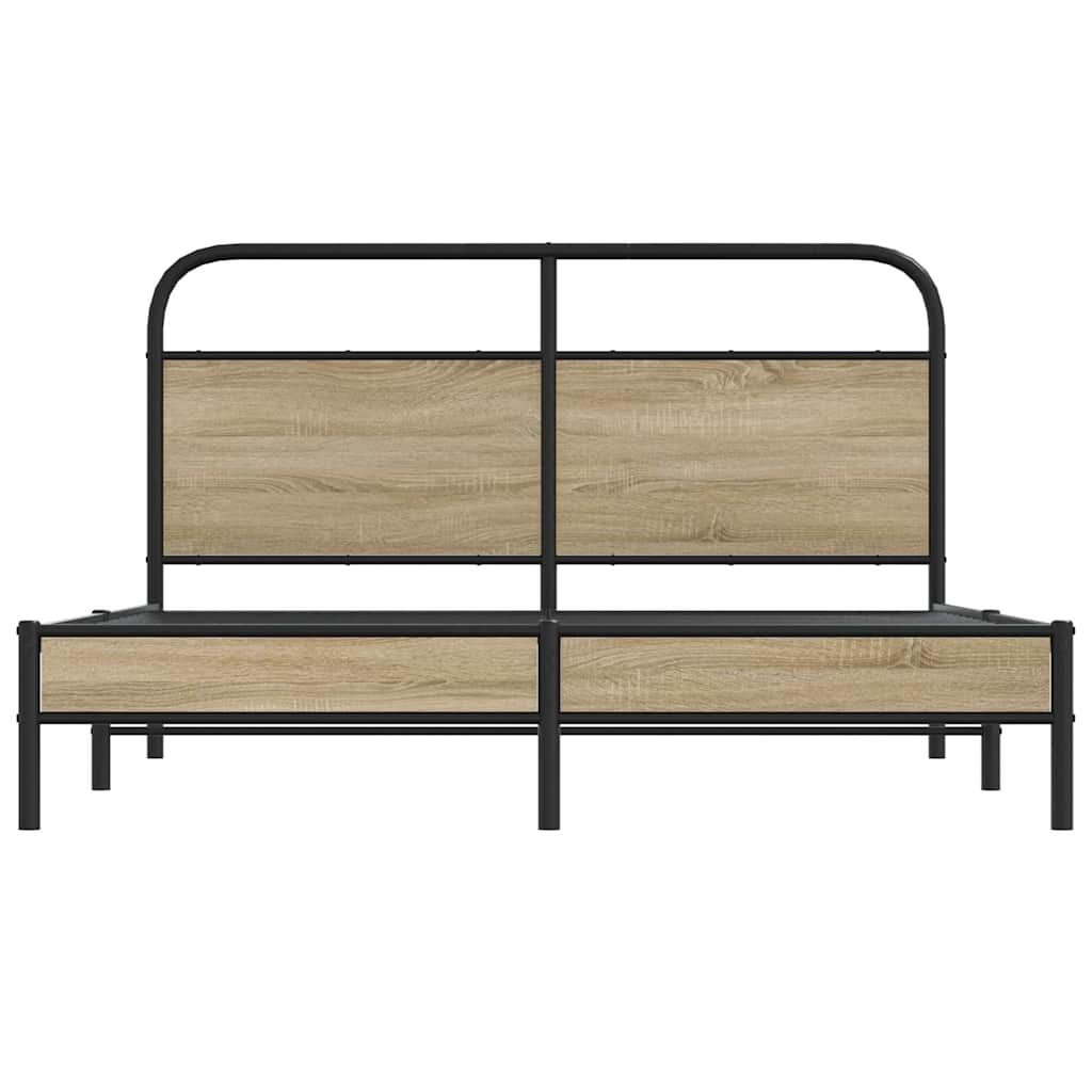 Sengeramme uten madrass røkt eik 150x200 cm konstruert tre