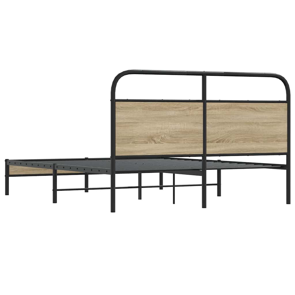 Sengeramme uten madrass røkt eik 150x200 cm konstruert tre