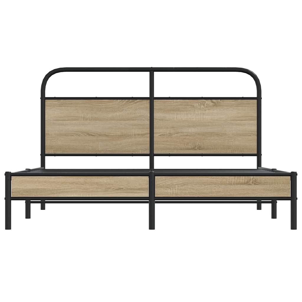 Sengeramme uten madrass røkt eik 160x200 cm konstruert tre