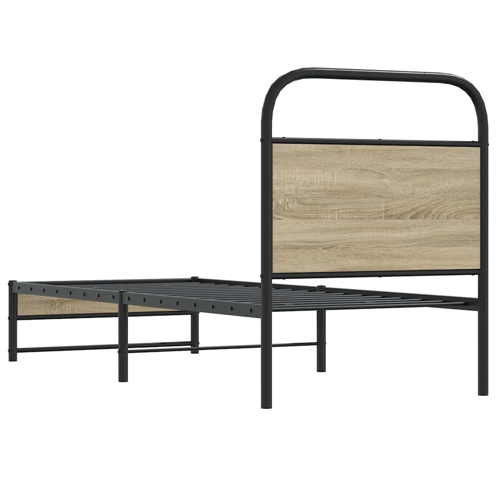 Sengeramme uten madrass røkt eik 80x200 cm konstruert tre