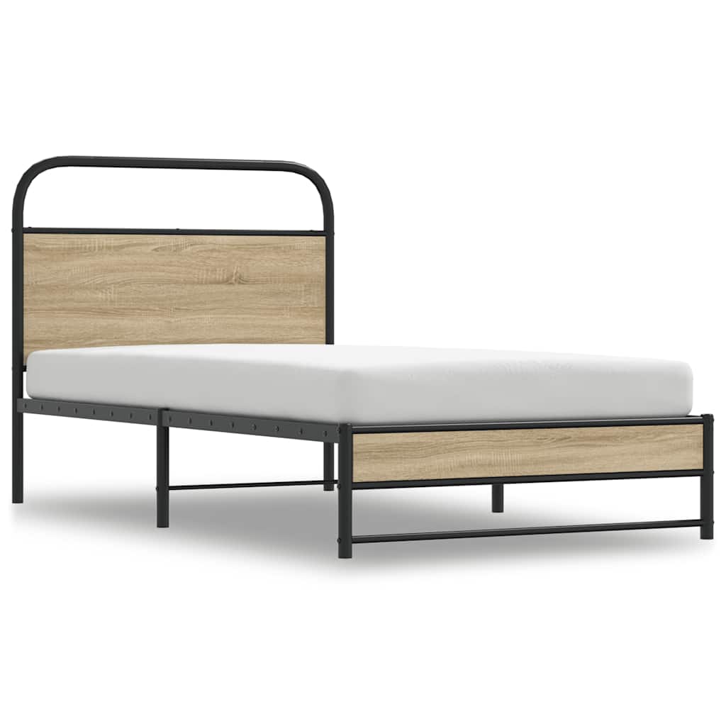 Sengeramme uten madrass røkt eik 90x190 cm konstruert tre