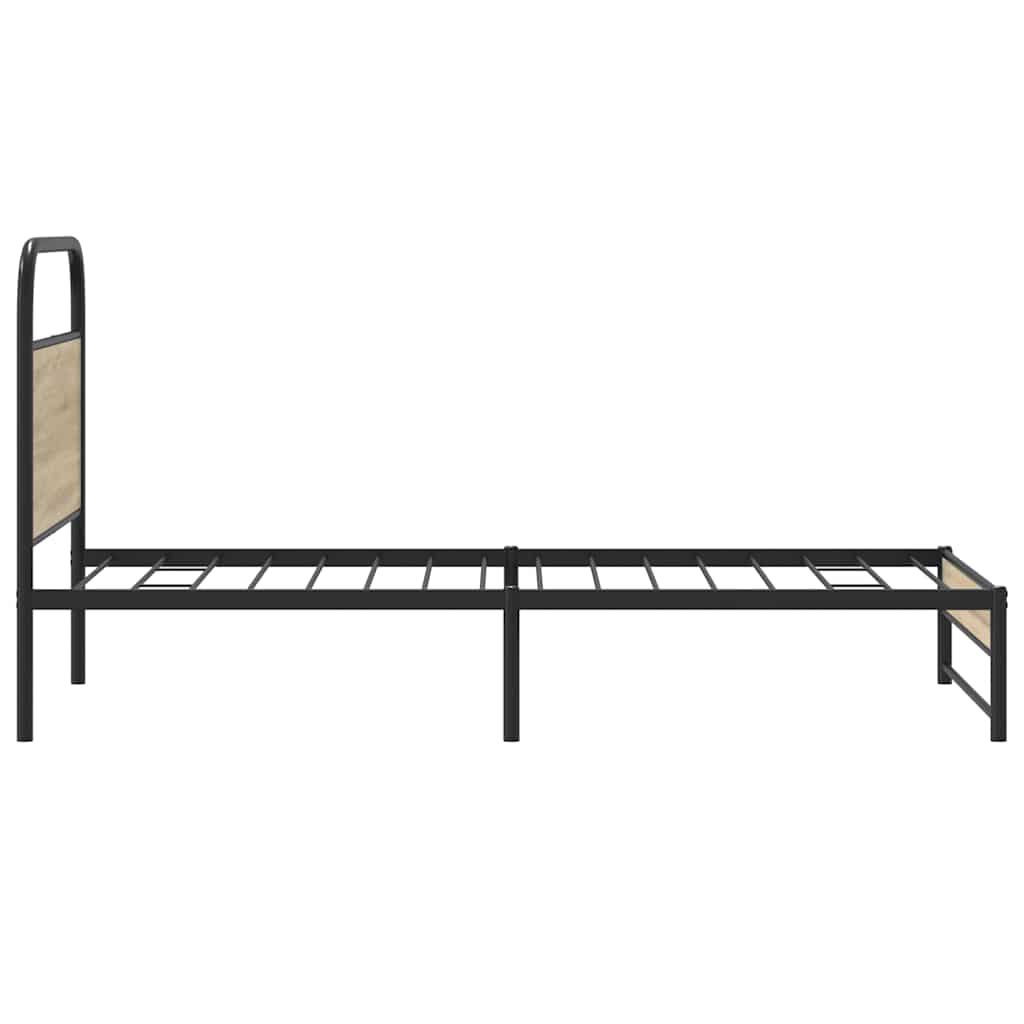 Sengeramme uten madrass røkt eik 100x190 cm konstruert tre