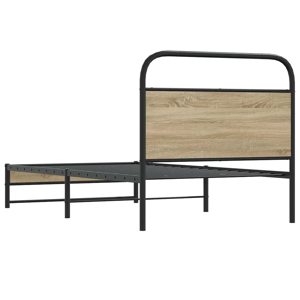 Sengeramme uten madrass røkt eik 100x200 cm konstruert tre