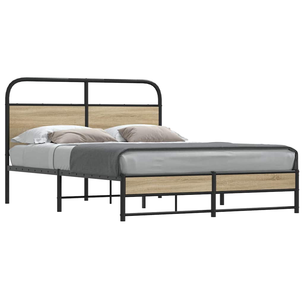 Sengeramme uten madrass røkt eik 140x190 cm konstruert tre