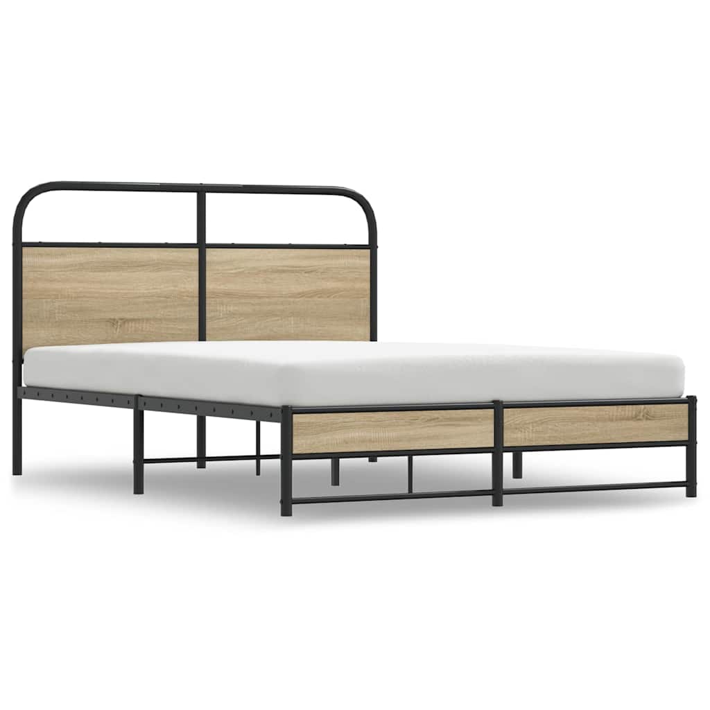 Sengeramme uten madrass røkt eik 140x200 cm konstruert tre