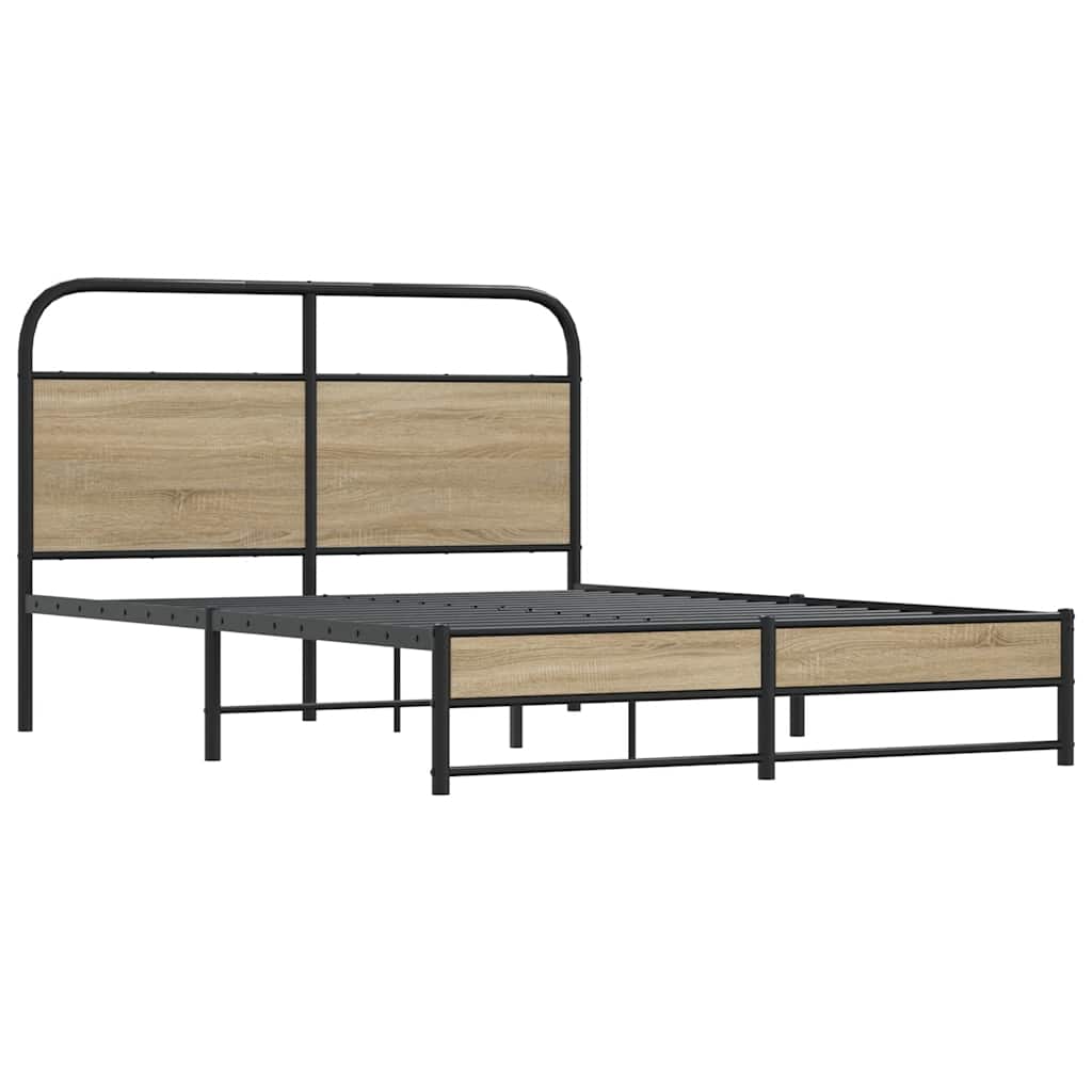 Sengeramme uten madrass røkt eik 140x200 cm konstruert tre
