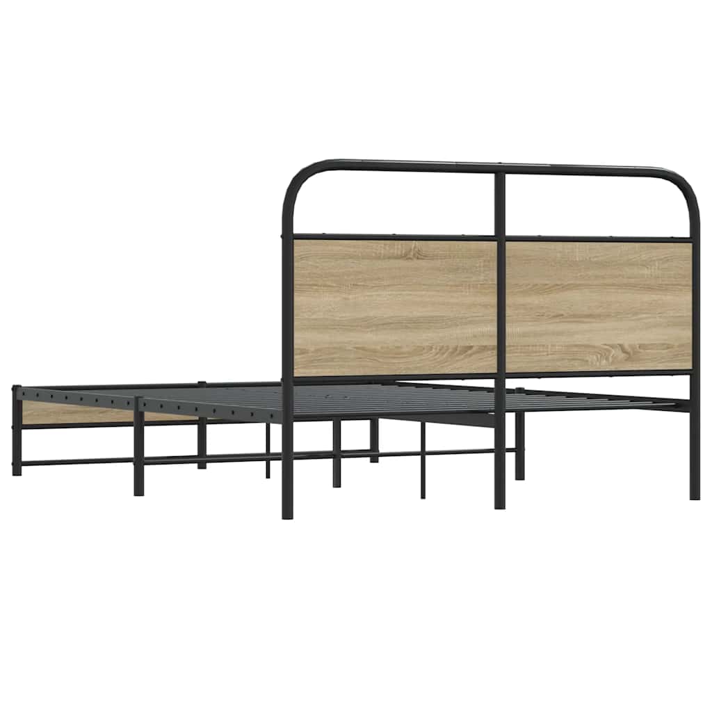 Sengeramme uten madrass røkt eik 140x200 cm konstruert tre
