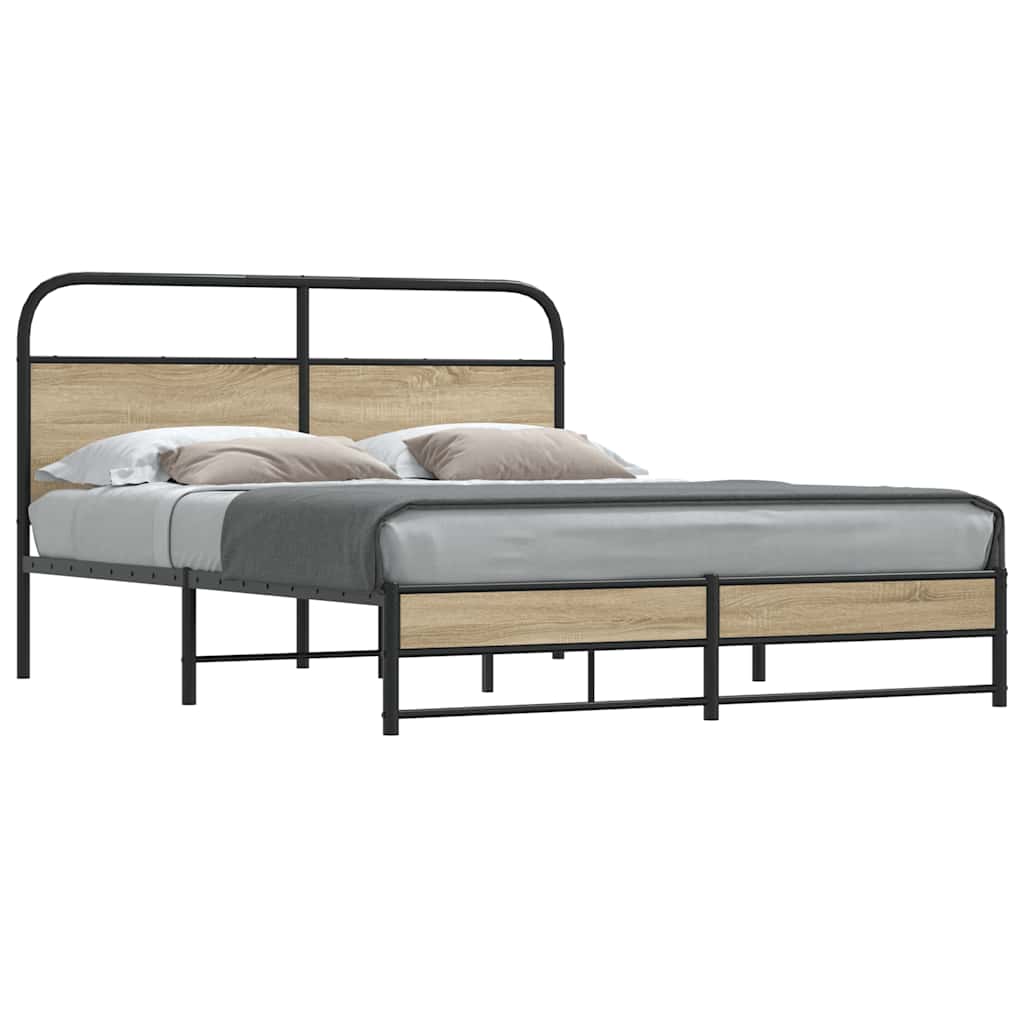 Sengeramme uten madrass røkt eik 150x200 cm konstruert tre