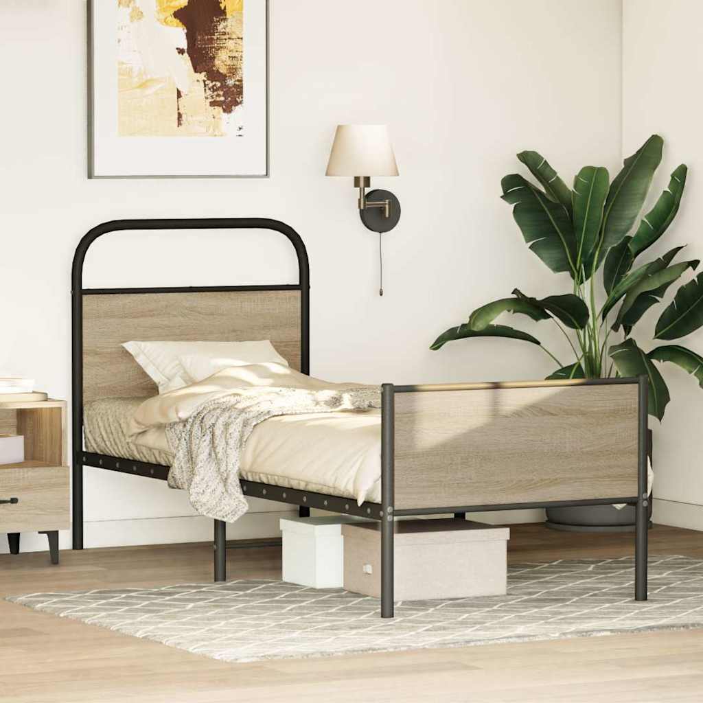Sengeramme uten madrass sonoma eik 75x190 cm konstruert tre