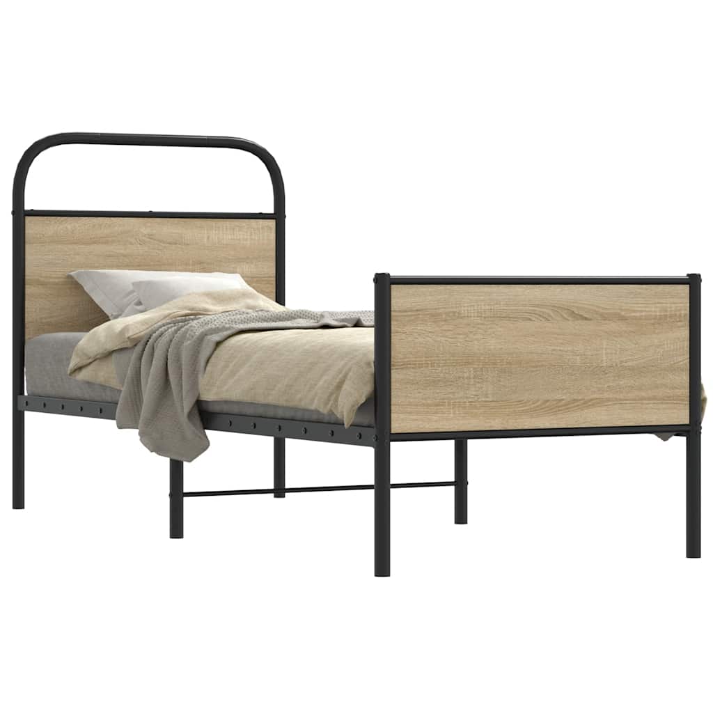 Sengeramme uten madrass sonoma eik 75x190 cm konstruert tre