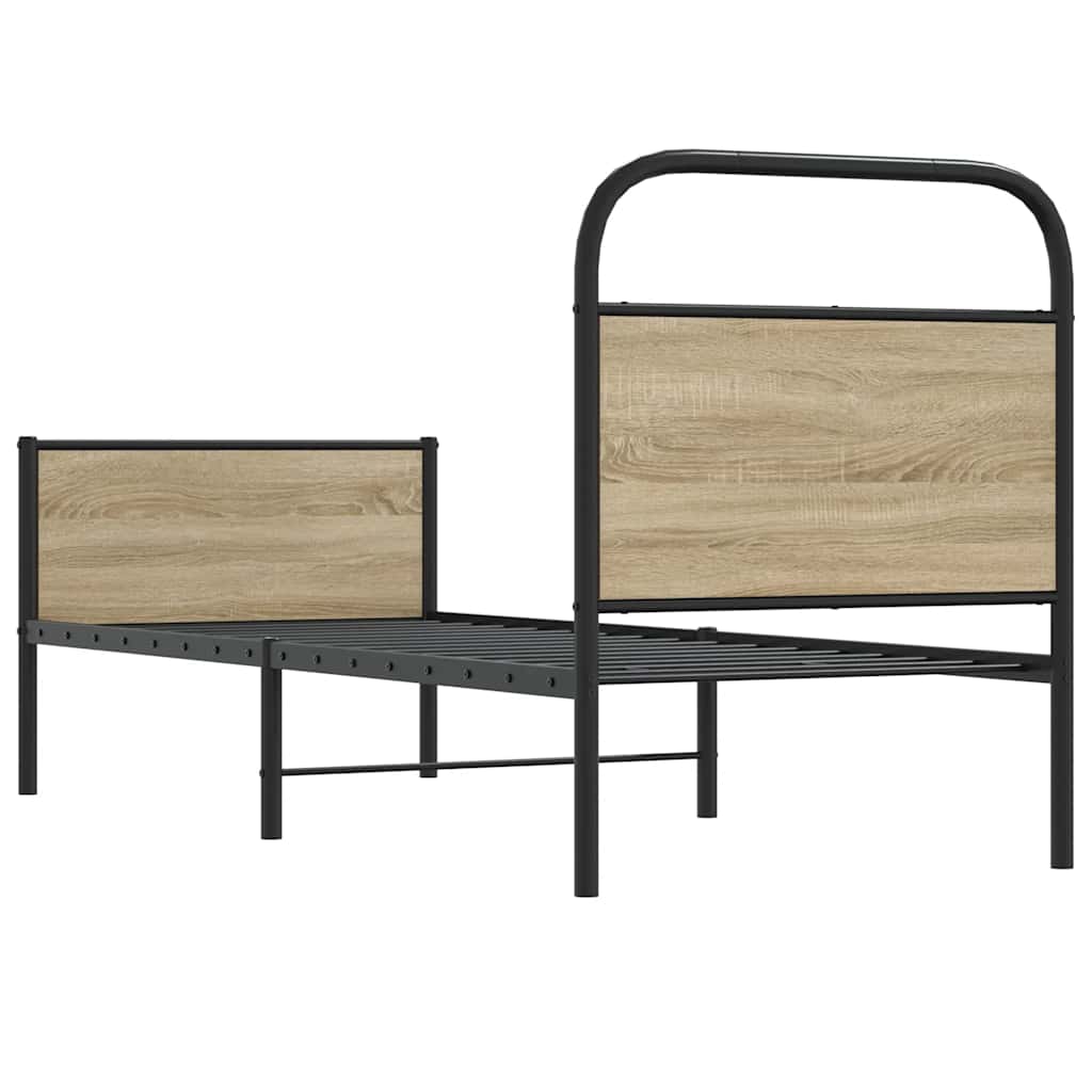 Sengeramme uten madrass sonoma eik 80x200 cm konstruert tre