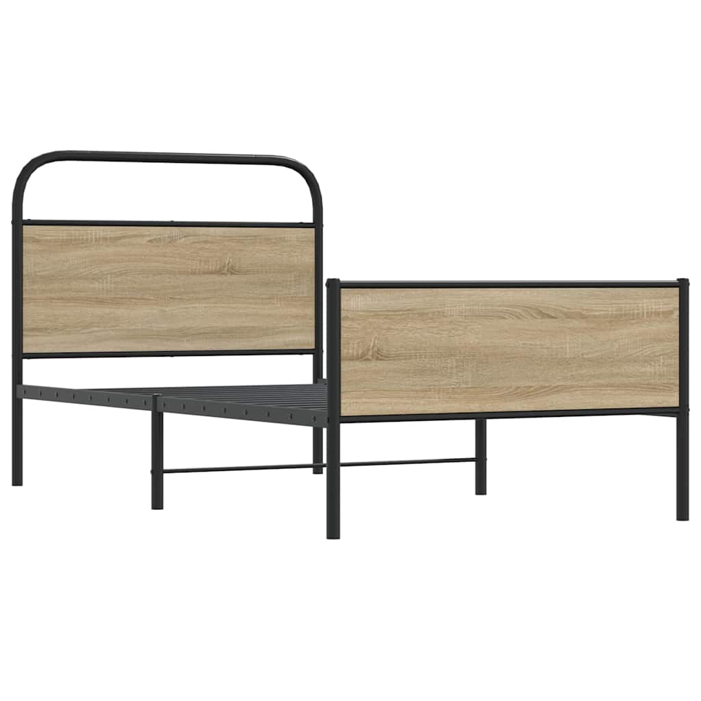 Sengeramme uten madrass sonoma eik 90x190 cm konstruert tre