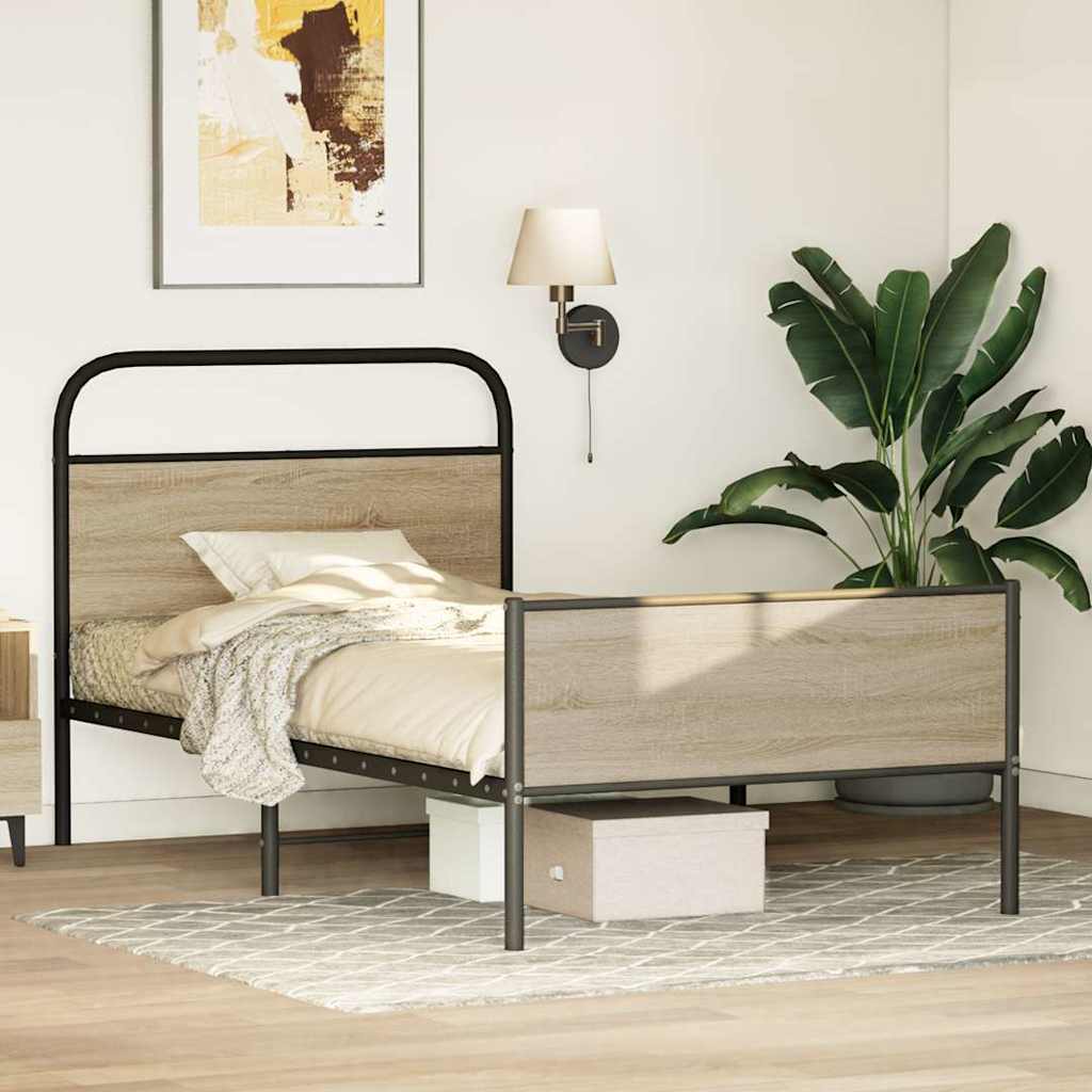 Sengeramme uten madrass sonoma eik 90x190 cm konstruert tre